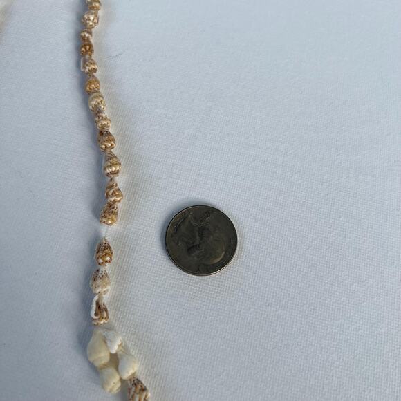 Hawaiian Brown White Tiny Conch Sea Shells Necklace Ocean Boho 34” - Picture 7 of 7